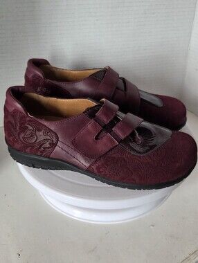 Portofino Women's Burgundy Suede, Leather & Patent Leather Comfort Shoes Size 37